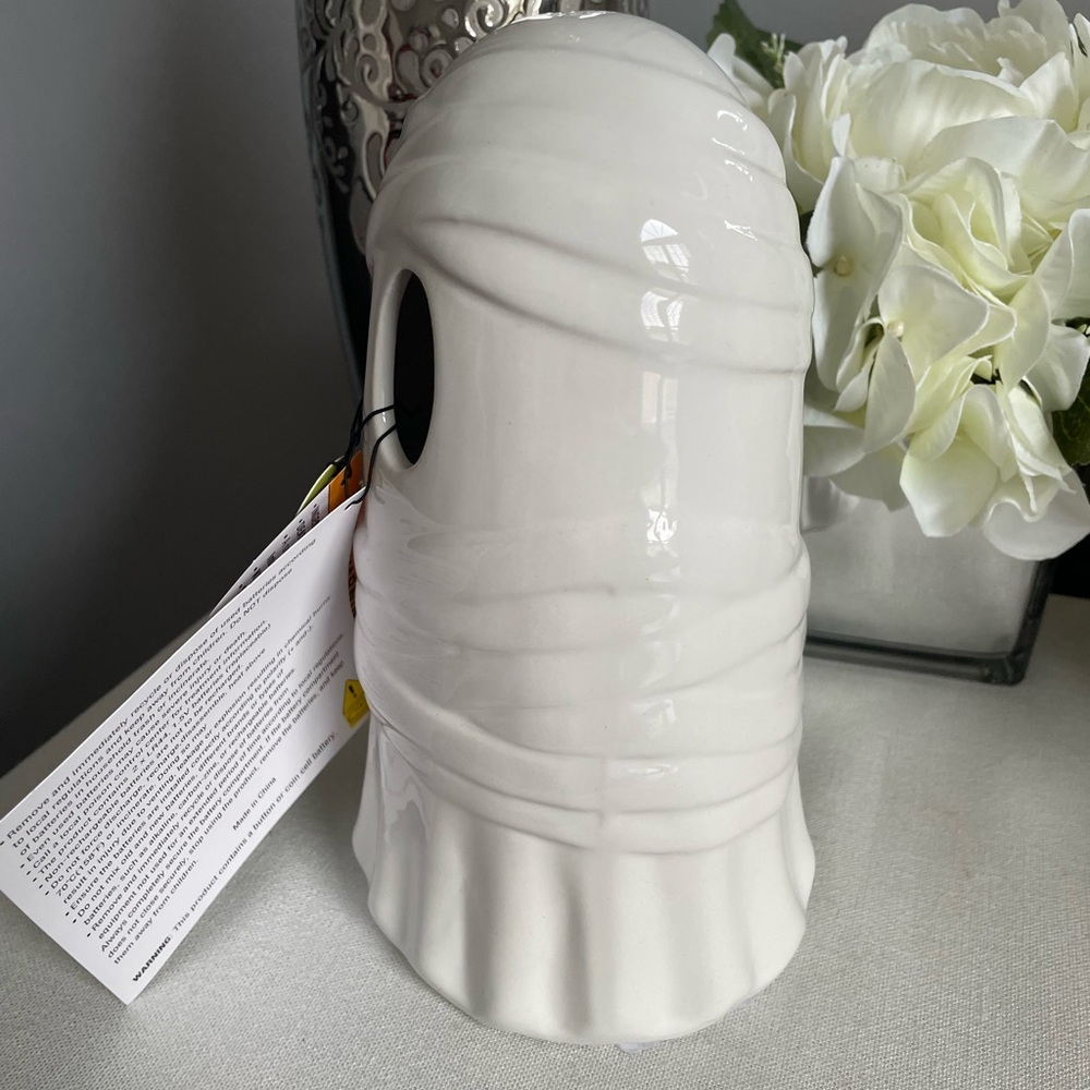 Ceramic Light-up Mummy Ghost - Picture 3 of 5